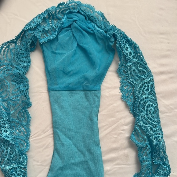 Victoria’s Secret turquoise nylon mesh lace panty - Picture 14 of 14